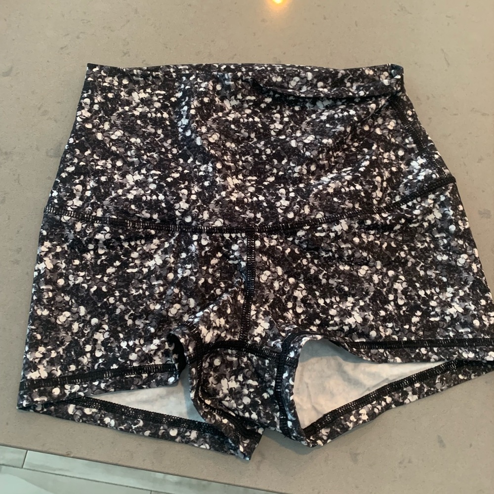 Lululemon RARE Shine Shorts Roll Down High Waisted